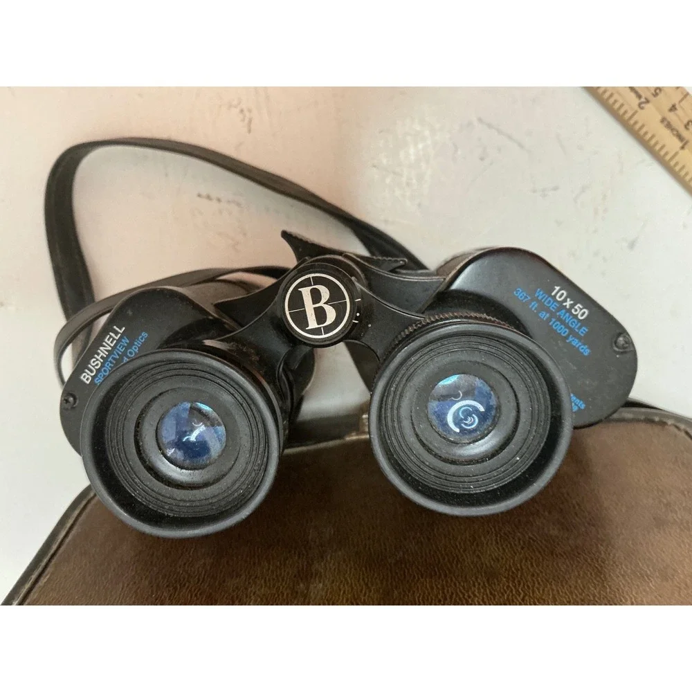 Bushnell Vintage Sportview Binoculars 10x50 Insta-Focus Wide Angle Case Black